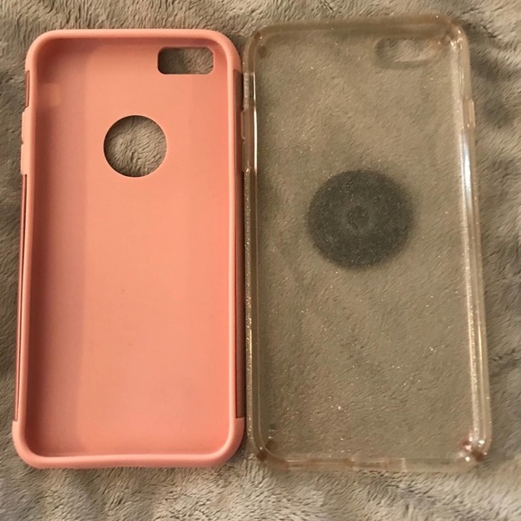 Apple iPhone 6 Plus Case Bundle w/ Pop Attach Pink Clear Sparkle Metallic - Picture 3 of 5